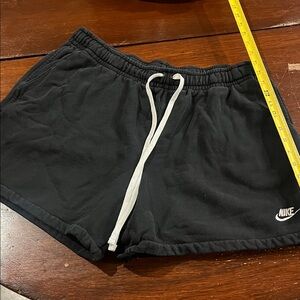 Nike Women's Black Athletic Drawstring Shorts with White Tie